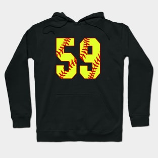 Fastpitch Softball Number 59 #59 Softball Shirt Jersey Uniform Favorite Player Biggest Fan Hoodie